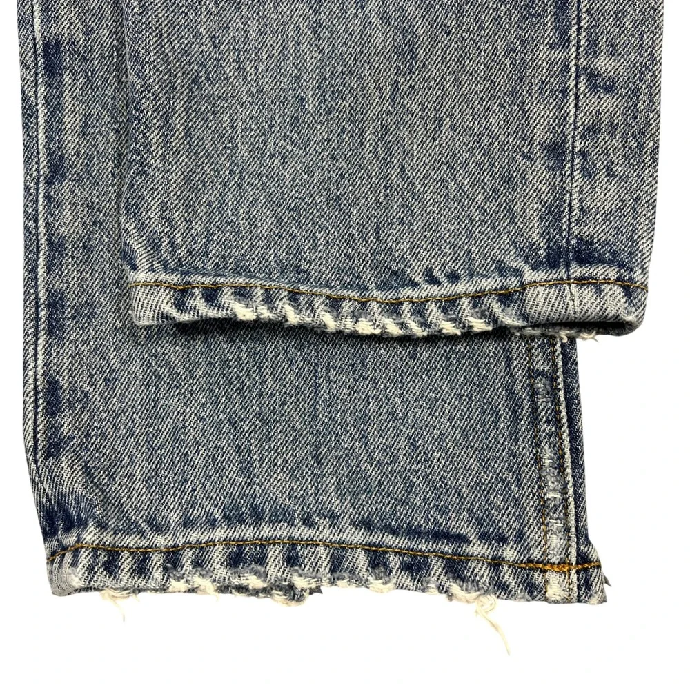 AGOLDE Riley Straight Leg Jeans 26" Distressed Cut Hems High Rise Button Fly - Picture 10 of 14